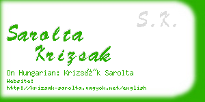 sarolta krizsak business card